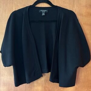 Cable & Gauge‎ Black Solid Elegant Knit Open Front Cardigan Women Plus 1X NWOT